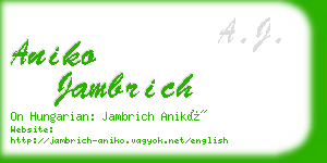 aniko jambrich business card